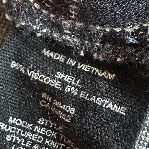 Theory Mock Neck Tunic Structured Knit Top Shirt Blouse Windowpane Size Large - Picture 11 of 11